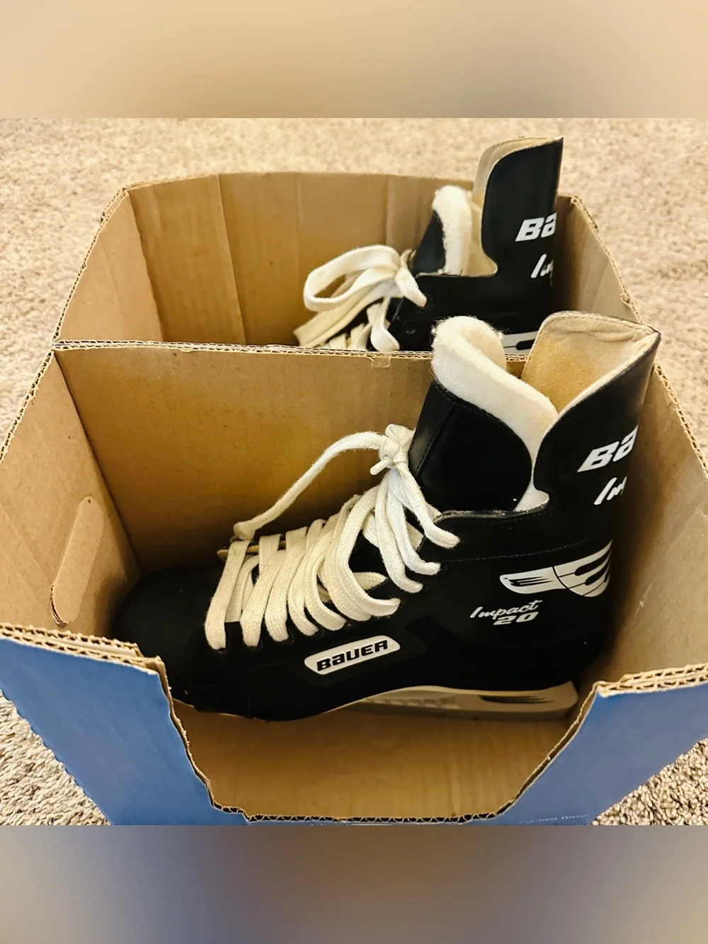 Bauer Impact 20 Men's Black Hockey Skates with White Accents